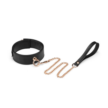 Нашийник з повідцем Liebe Seele Black Organosilicon Collar with Leash – купити