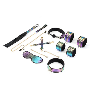БДСМ-набір Liebe Seele Vivid Rainbow 8 Pieces Set, 8 аксесуарів, екошкіра на оксамитовій основі – купити