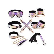 Набір Liebe Seele Pink G lossy 7шт Bondage Kit, фіксатори, нашийник з повідцем, кляп, флогер, маска