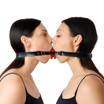 Подвійний кляп Art of Sex - Twins, натуральна шкіра – купити