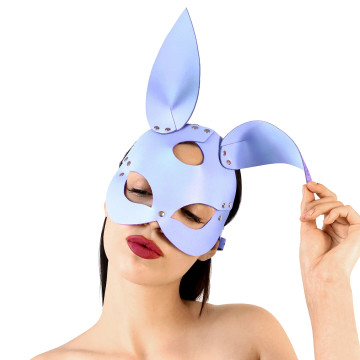 Шкіряна маска Зайчика Art of Sex - Bunny mask, колір Лавандовий – купити