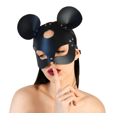 Шкіряна маска мишки Art of Sex - Mouse Mask, колір Чорний – купити