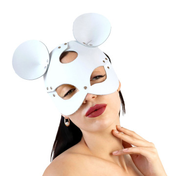 Шкіряна маска мишки Art of Sex - Mouse Mask, колір Білий – купити