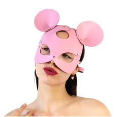 Кожаная маска мышки Art of Sex - Mouse Mask, цвет Розовый