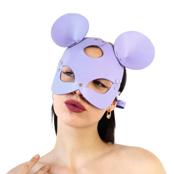 Шкіряна маска мишки Art of Sex - Mouse Mask, колір Лавандовий – купити