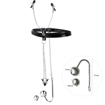 Бондажний набір із металевим анальним гаком №4 Art of Sex Blanca Bondage set with anal hook №4 – купити