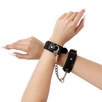 Наручники із екошкіри Art of Sex - Handcuffs Emoji, колір чорний – купити