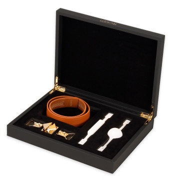 Шкіряний кляп з 2-ма насадками LOCKINK Ball-Gag & Gag-bite Set - Brown – купити