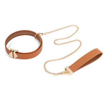 Повідець LOCKINK Tied Collar with Leash Set - Brown – купити