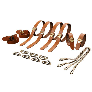 Набір із 8 ременів для зв'язування LOCKINK 8-Bondage-Straps Restraint Set - Brown – купити