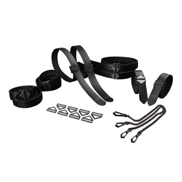 Набір із 8 ременів для зв'язування LOCKINK 8-Bondage-Straps Restraint Set - Black – купити