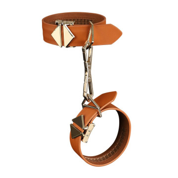 Наручники LOCKINK Wristcuffs/Anklecuffs Brown Set – купити