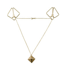 Зажимы для сосков с тяжелой подвеской LOCKINK Nipple Clamps with Heavy Pendant - Golden