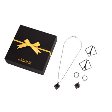 Затискачі для сосків з важкою підвіскою LOCKINK Nipple Clamps with Heavy Pendant - Grey – купити