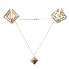 Затискачі для сосків з важкою підвіскою LOCKINK Adjustable Nipple Clamps with Heavy Pendant - Golden
