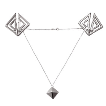 Затискачі для сосків з важкою підвіскою LOCKINK Adjustable Nipple Clamps with Heavy Pendant - Grey – купити