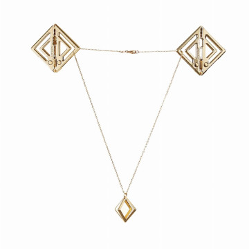 Затискачі для сосків з легкої підвіскою LOCKINK Adjustable Nipple Clamps with Light Pendant - Golden – купити