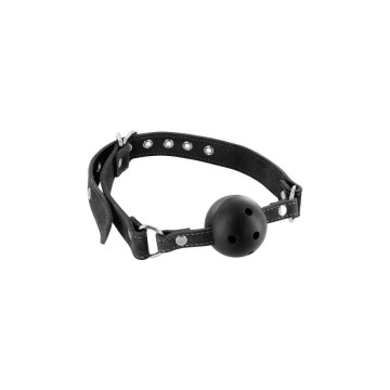 Кляп Fetish Tentation Premium Leather gag with stiff ball – купити