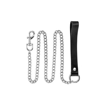 Повідець Fetish Tentation Premium Metal leash with cowhide leather wrist 115 см – купити