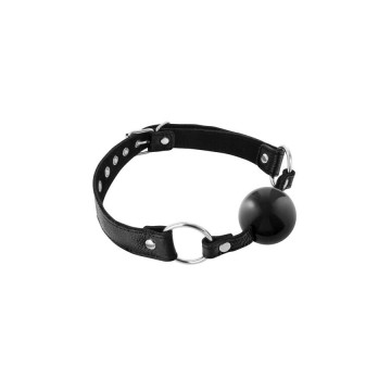 Кляп Fetish Tentation Premium Leather gag with silicone ball Black – купити