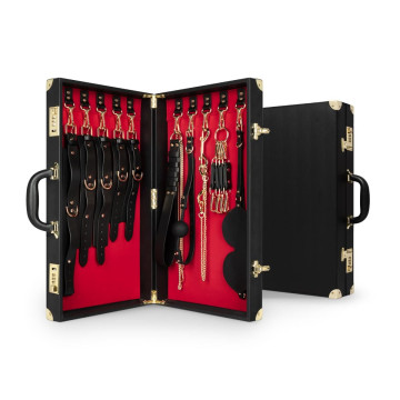 Набір для BDSM Bedroom Fantasies: Bondage Suitcase 13 Pcs - Cow Leather – купити