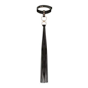 Нашийник с флогером Rosy Gold - Collar with Flogger - Black – купити