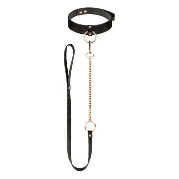 Нашийник з повідцем Rosy Gold - Collar with Leash - Black – купити