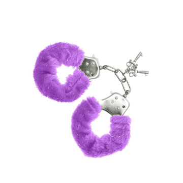 Наручники S Pleasures Furry Cuffs Purple з пухнастим оздобленням, 2 ключі в комплекті – купити