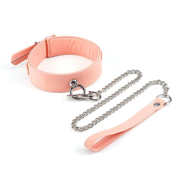 Нашийник із повідцем Liebe Seele Dark Candy Pink Collar with Leash – купити