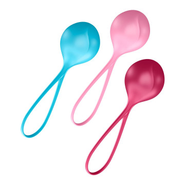 Вагінальні кульки Satisfyer Strengthening Balls (3шт), діаметр 3,8 см, маса 62-82-98г, монолітні – купити