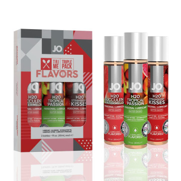 Набір JO Tri-Me Triple Pack — Flavors (3x30 мл) три різні смаки оральних змазок – купити
