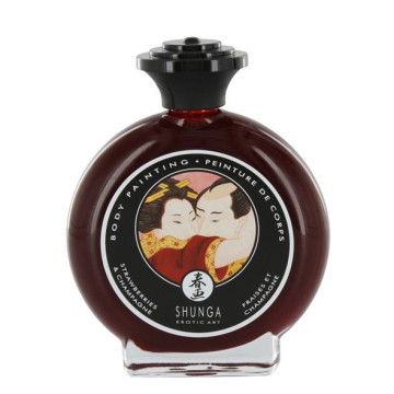 Фарба для тіла Shunga BODYPAINTING – Sparkling Strawberry Wine (100 мл) без глютену та парабенів – купити