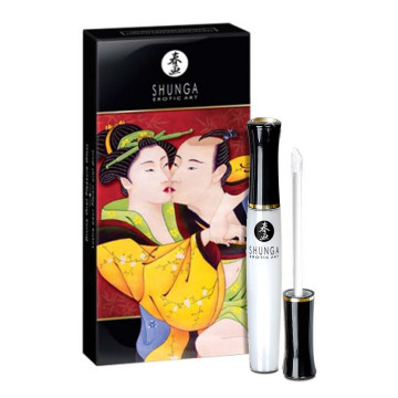 Стимулювальний блиск для губ Shunga LIPGLOSS – Sparkling Strawberry Wine (10 мл), ефект поколювання – купити