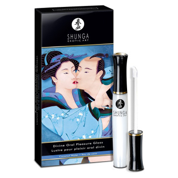 Стимулювальний блиск для губ Shunga LIPGLOSS – Coconut Water (10 мл), ефект поколювання, холод-тепло – купити