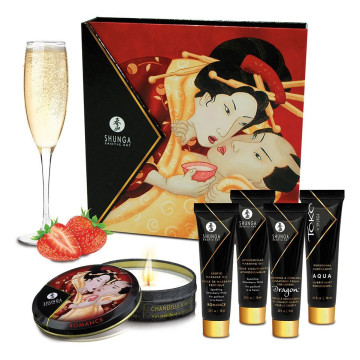 Подарунковий набір Shunga GEISHAS SECRETS – Sparkling Strawberry Wine: для шикарної ночі вдвох – купити