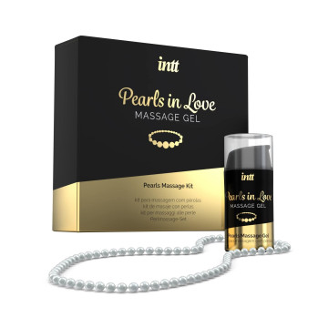 Набір для перлинного масажу Intt Pearls in Love: намисто та силіконовий масажний гель – купити