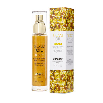 Олія для тіла з блиском EXSENS Glam Oil 50мл, з мигдальною олією, без парабенів і феноксіетанолу – купити