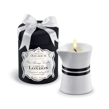 Масажна свічка Petits Joujoux - London - Rhubarb, Cassis and Ambra (190 г) розкішна упаковка – купити