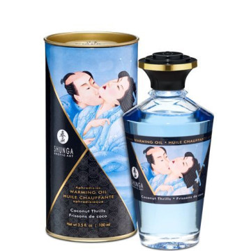Розігрівальна олія Shunga Aphrodisiac Warming Oil – Coconut Thrills (100 мл) без цукру, смачна – купити