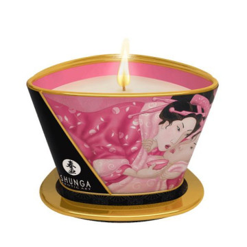 Масажна свічка Shunga Massage Candle – Rose Petals (170 мл) з афродизіаками – купити