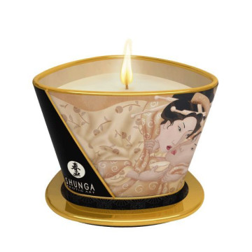 Масажна свічка Shunga Massage Candle – Vanilla Fetish (170 мл) з афродизіаками – купити