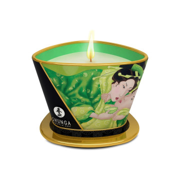 Масажна свічка Shunga Massage Candle – Exotic Green Tea (170 мл)  з афродизіаками – купити