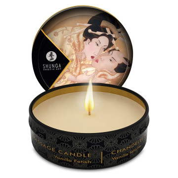 Масажна свічка Shunga Mini Massage Candle – Vanilla Fetish (30 мл) з афродизіаками – купити