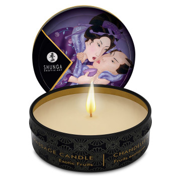 Масажна свічка Shunga Mini Massage Candle – Exotic Fruits (30 мл) з афродизіаками – купити