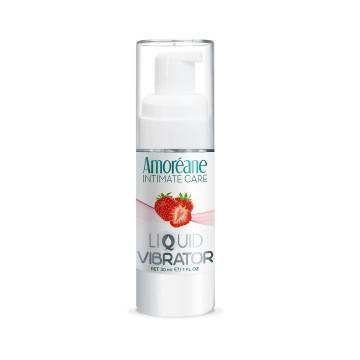Лубрикант з ефектом вібрації Amoreane Med Liquid Vibrator Strawberry (30 мл) – купити