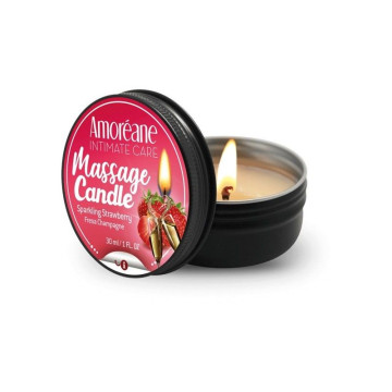 Масажна свічка "Полуниця в шампанському" Amoreane Sparkling Strawberry (30 мл) – купити