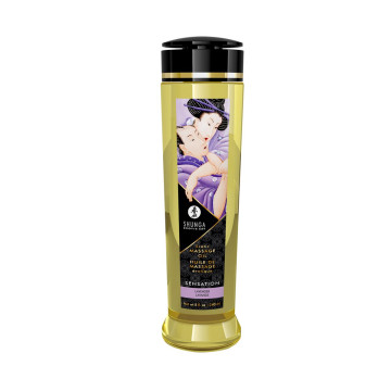 Масажна олія Shunga Sensation – Lavender (240 мл) натуральна зволожувальна – купити