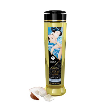Масажна олія Shunga Adorable – Coconut thrills (240 мл) натуральна зволожувальна – купити
