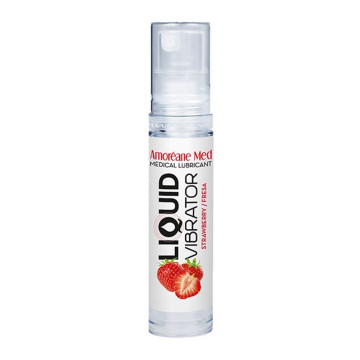Лубрикант з ефектом вібрації Amoreane Med Liquid Vibrator Strawberry (10 мл) – купити