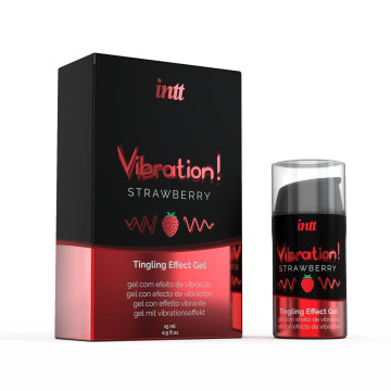 Рідкий вібратор Intt Vibration Strawberry (15 мл), густий гель, дуже смачний, діє до 30 хвилин – купити
